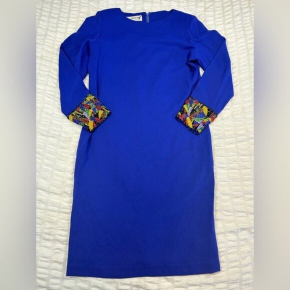 Vintage Dresses & Skirts - Vintage D’Ore Rayon Beaded Cuff Sheath Dress